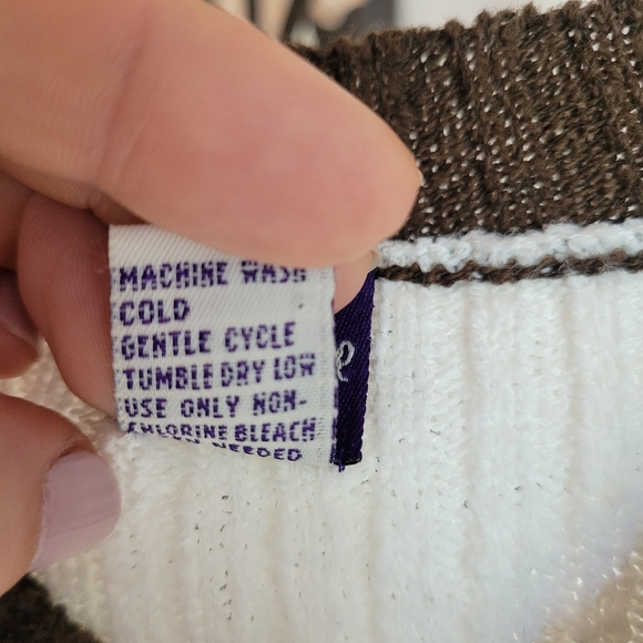 VTG 90s Ribbed Contrast Trim Tree - Picture 3 of 6